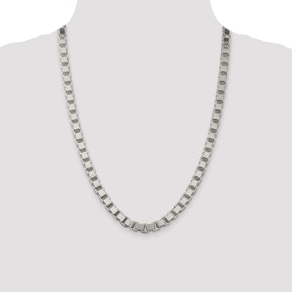 24 Inch Sterling Silver 7mm Box Chain Necklace