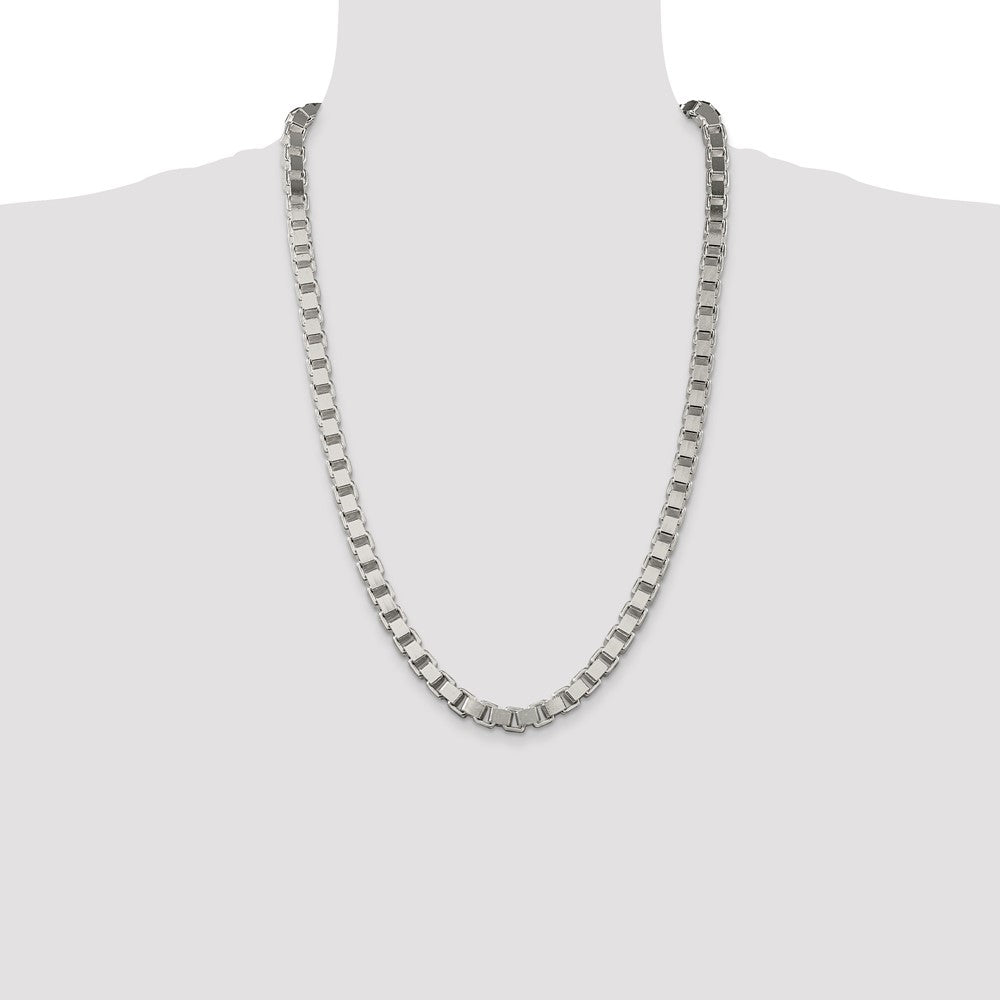 26 Inch Sterling Silver 7mm Box Chain Necklace