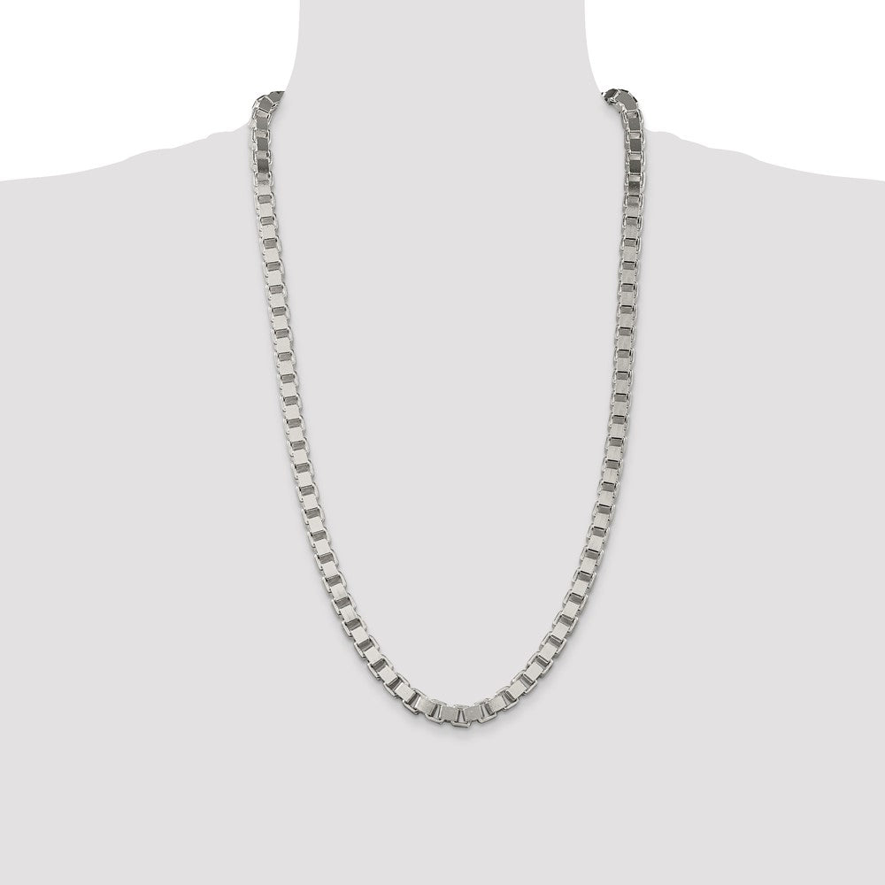 28 Inch Sterling Silver 7mm Box Chain Necklace