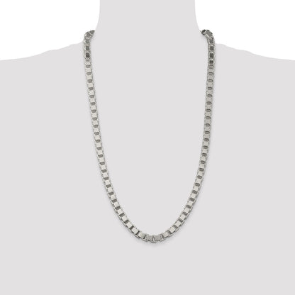 28 Inch Sterling Silver 7mm Box Chain Necklace