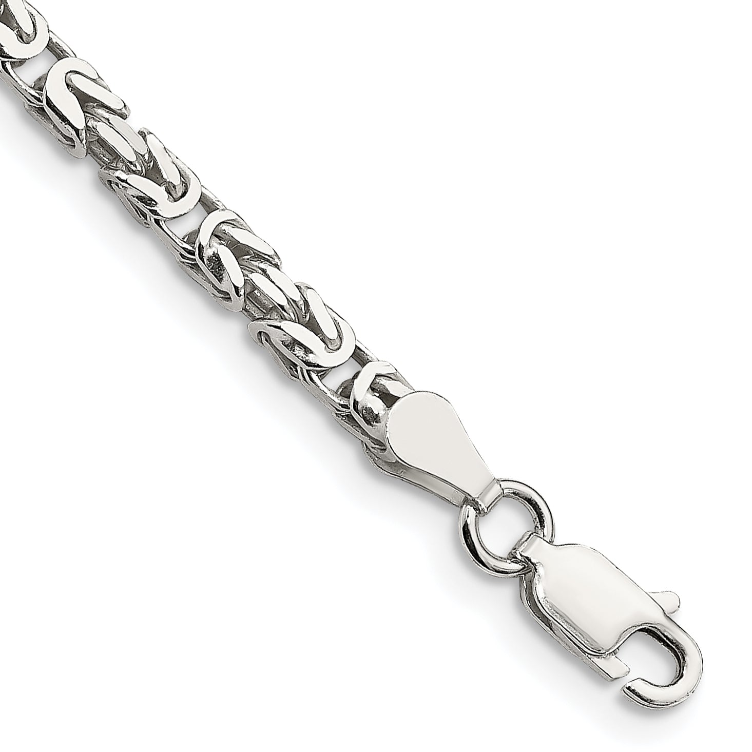 8 Inch Sterling Silver 2.5mm Byzantine Chain Bracelet
