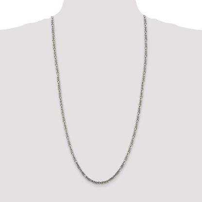 30 Inch Sterling Silver 3.25mm Byzantine Chain