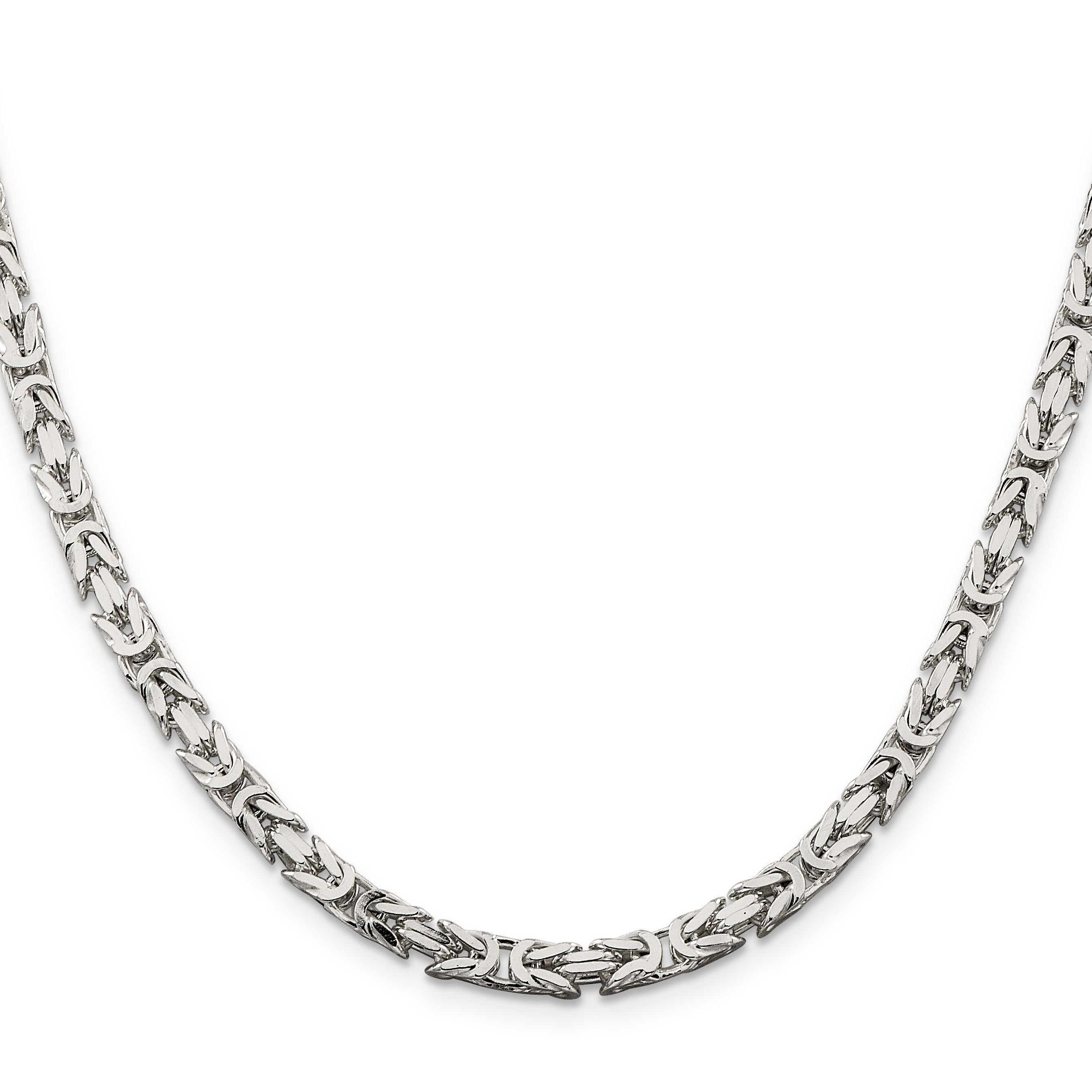 24 Inch Sterling Silver 4.25mm Byzantine Chain