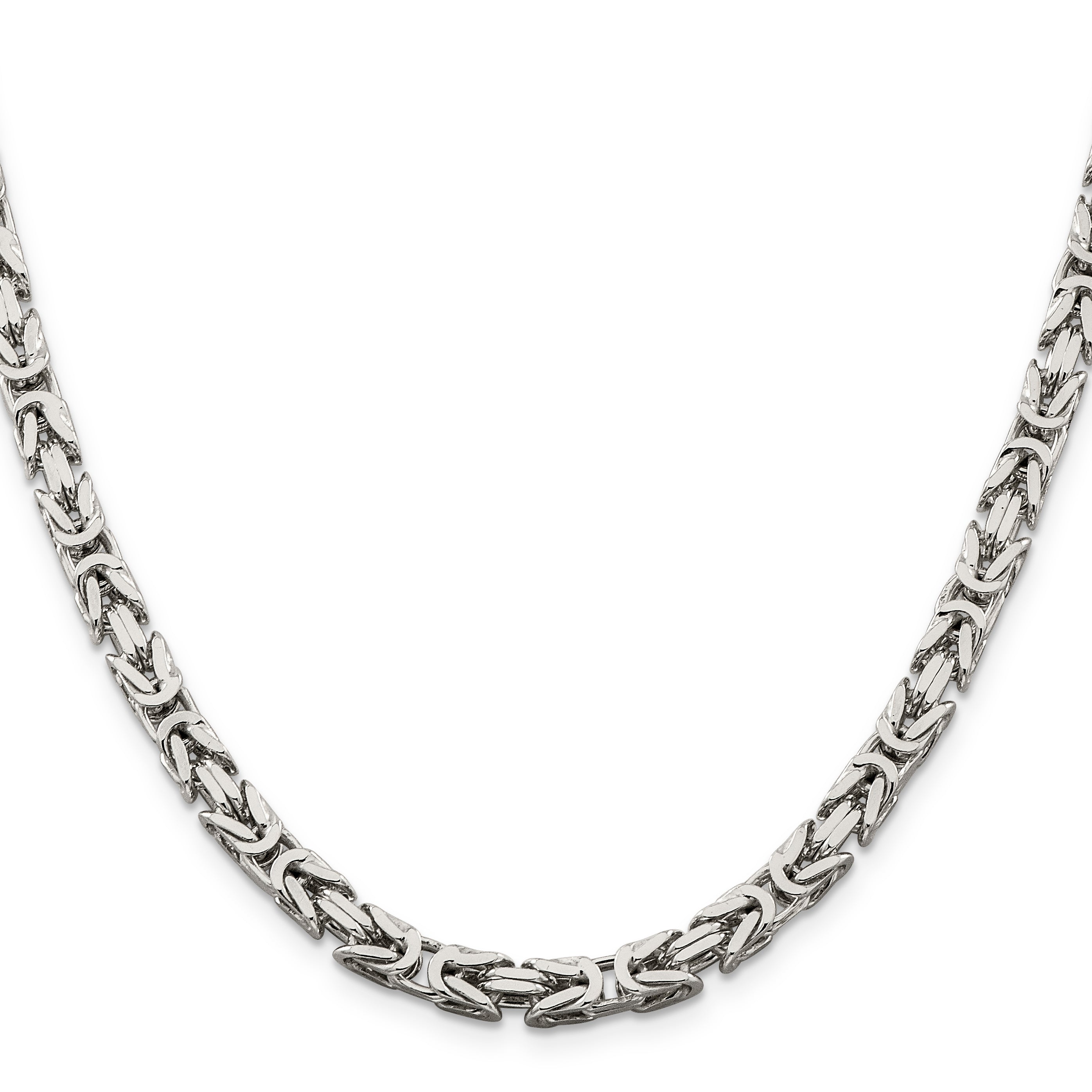 28 Inch Sterling Silver 5mm Byzantine Chain