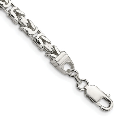 8 Inch Sterling Silver 5mm Byzantine Chain
