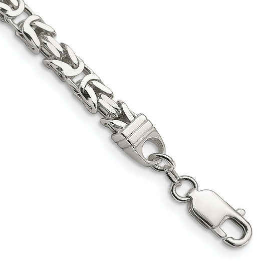 8 Inch Sterling Silver 5mm Byzantine Chain