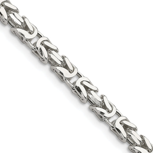 24 Inch Sterling Silver 5mm Byzantine Chain