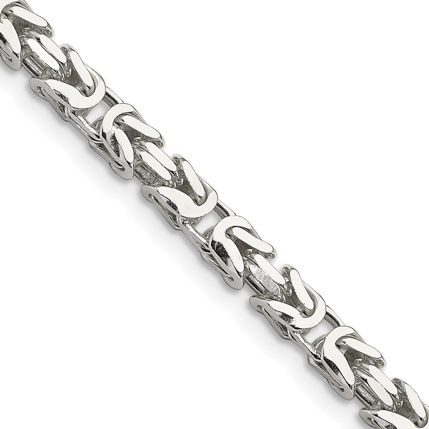 28 Inch Sterling Silver 5mm Byzantine Chain