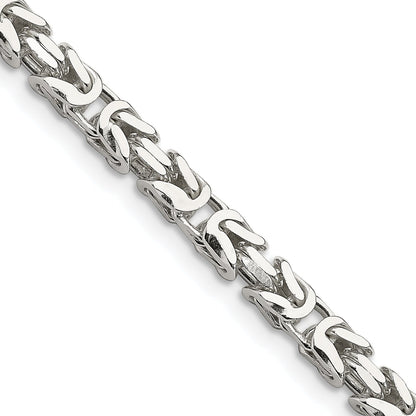 28 Inch Sterling Silver 5mm Byzantine Chain