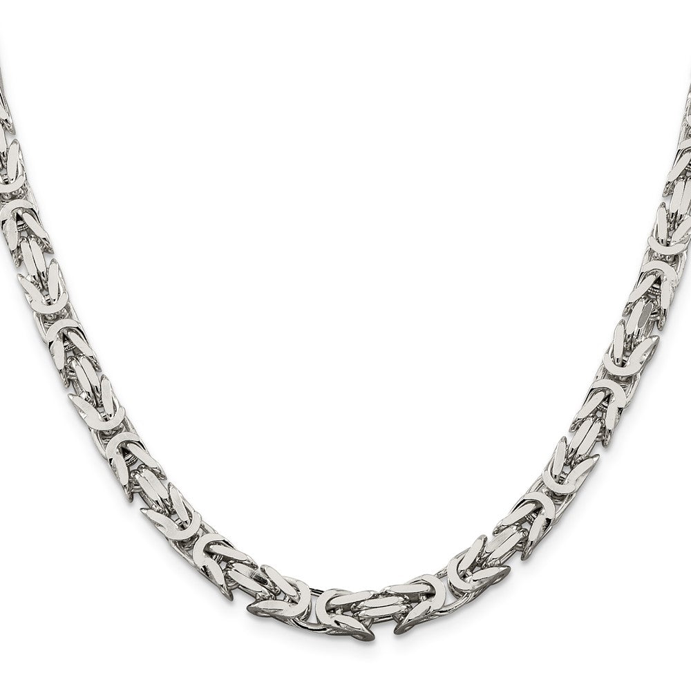 26 Inch Sterling Silver 6mm Byzantine Chain Necklace