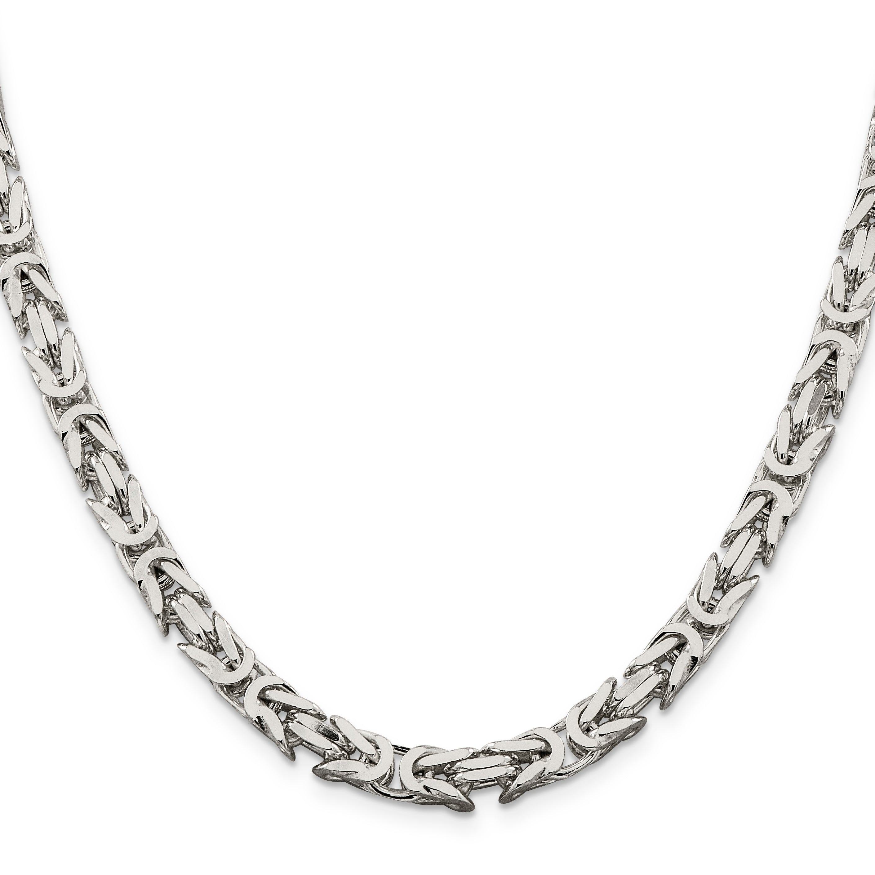24 Inch Sterling Silver 6mm Byzantine Chain