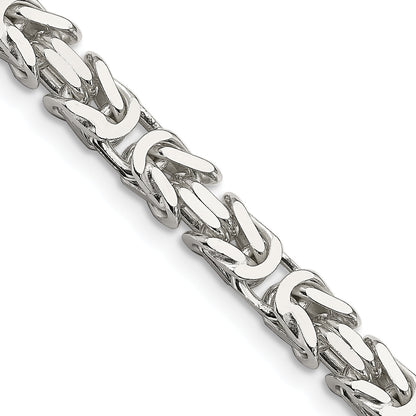 24 Inch Sterling Silver 6mm Byzantine Chain