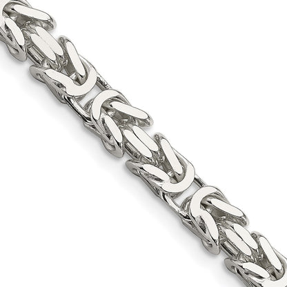 28 Inch Sterling Silver 6mm Byzantine Chain Necklace