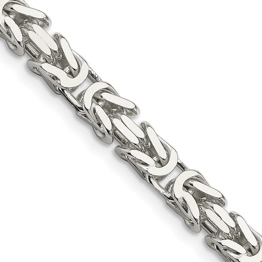 28 Inch Sterling Silver 6mm Byzantine Chain Necklace