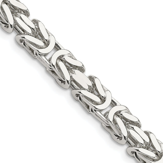 24 Inch Sterling Silver 7.5mm Byzantine Chain
