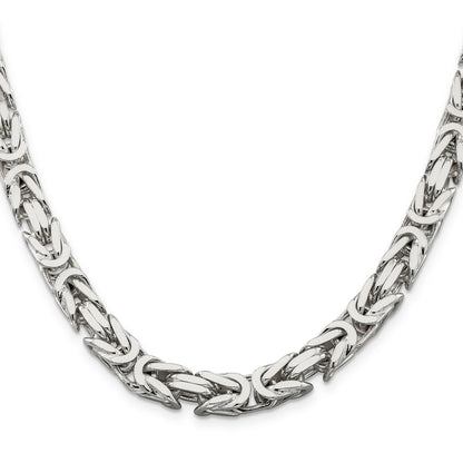 20 Inch Sterling Silver 8.25mm Byzantine Chain