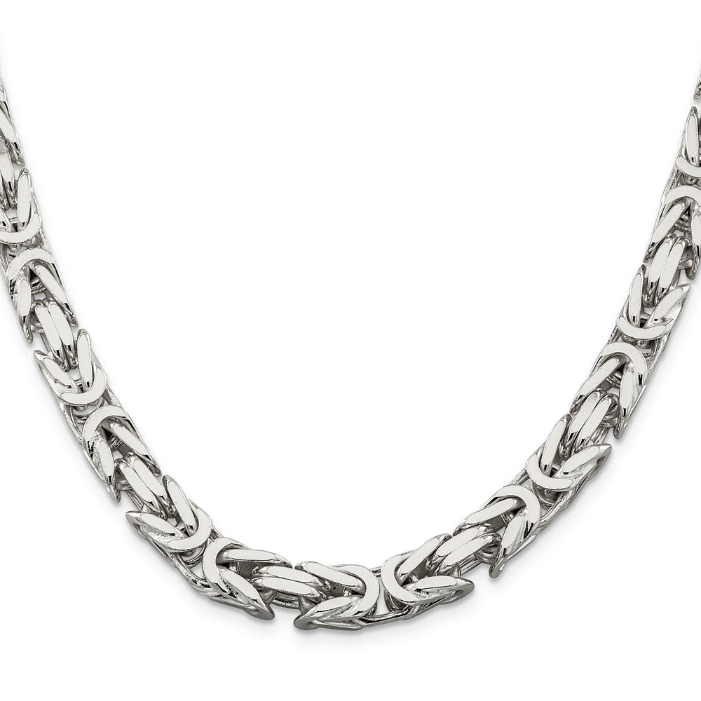 20 Inch Sterling Silver 8.25mm Byzantine Chain Necklace