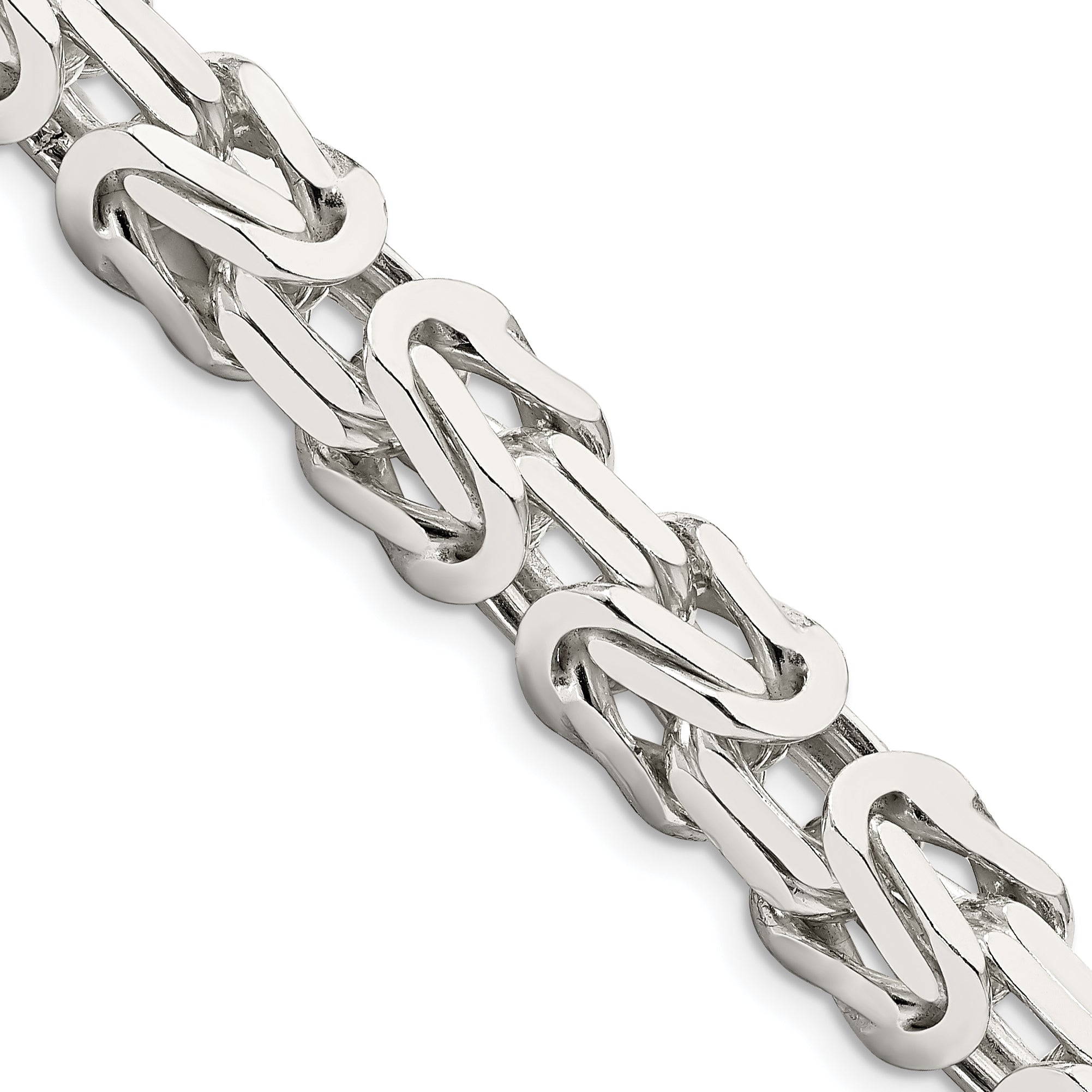 24 Inch Sterling Silver 8.25mm Byzantine Chain Necklace