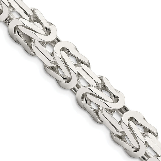 24 Inch Sterling Silver 8.25mm Byzantine Chain
