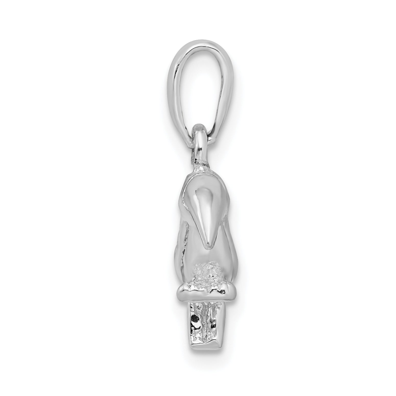 Sterling Silver De-Ani Rhodium-Plated Polished 3D Toucan Bird Pendant