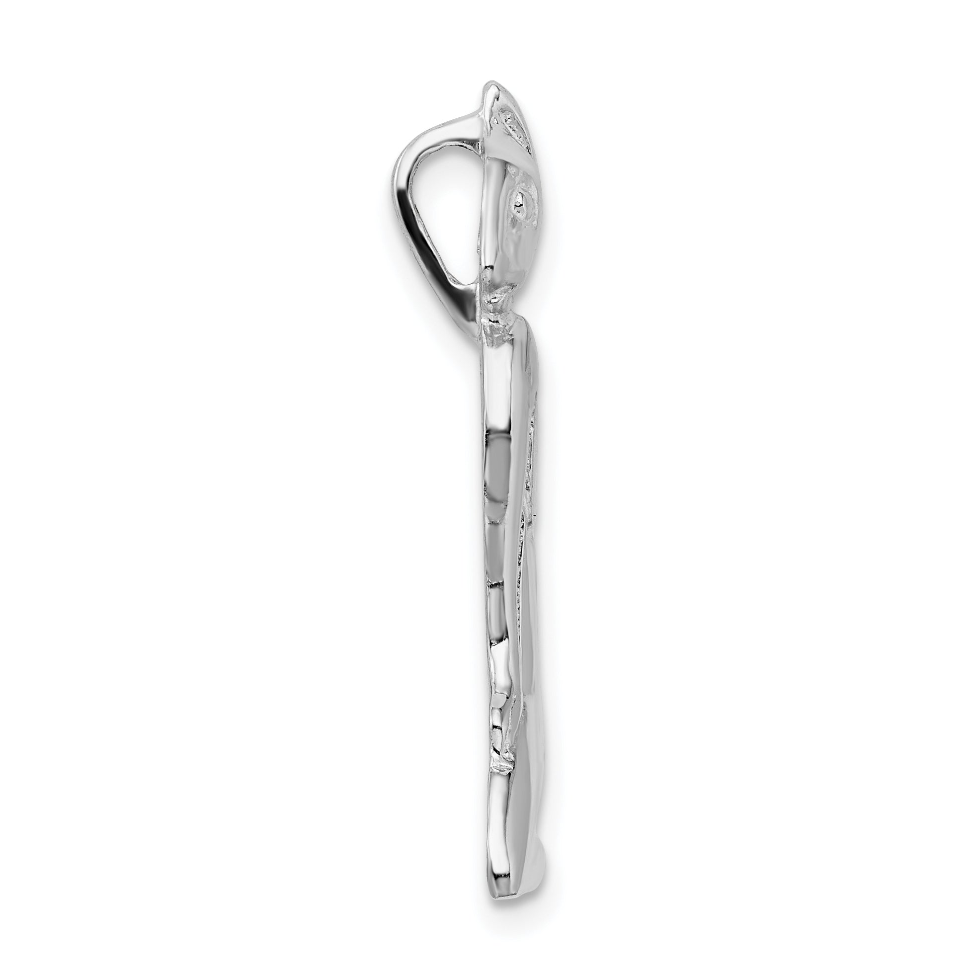 Sterling Silver De-Ani Rhodium-Plated Polished Marco Island Cat Slide
