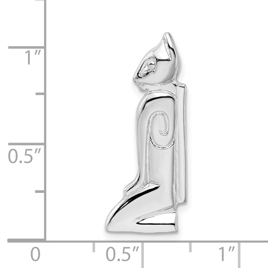 Sterling Silver De-Ani Rhodium-Plated Polished Marco Island Cat Slide
