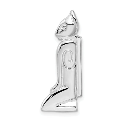 Sterling Silver De-Ani Rhodium-Plated Polished Marco Island Cat Slide
