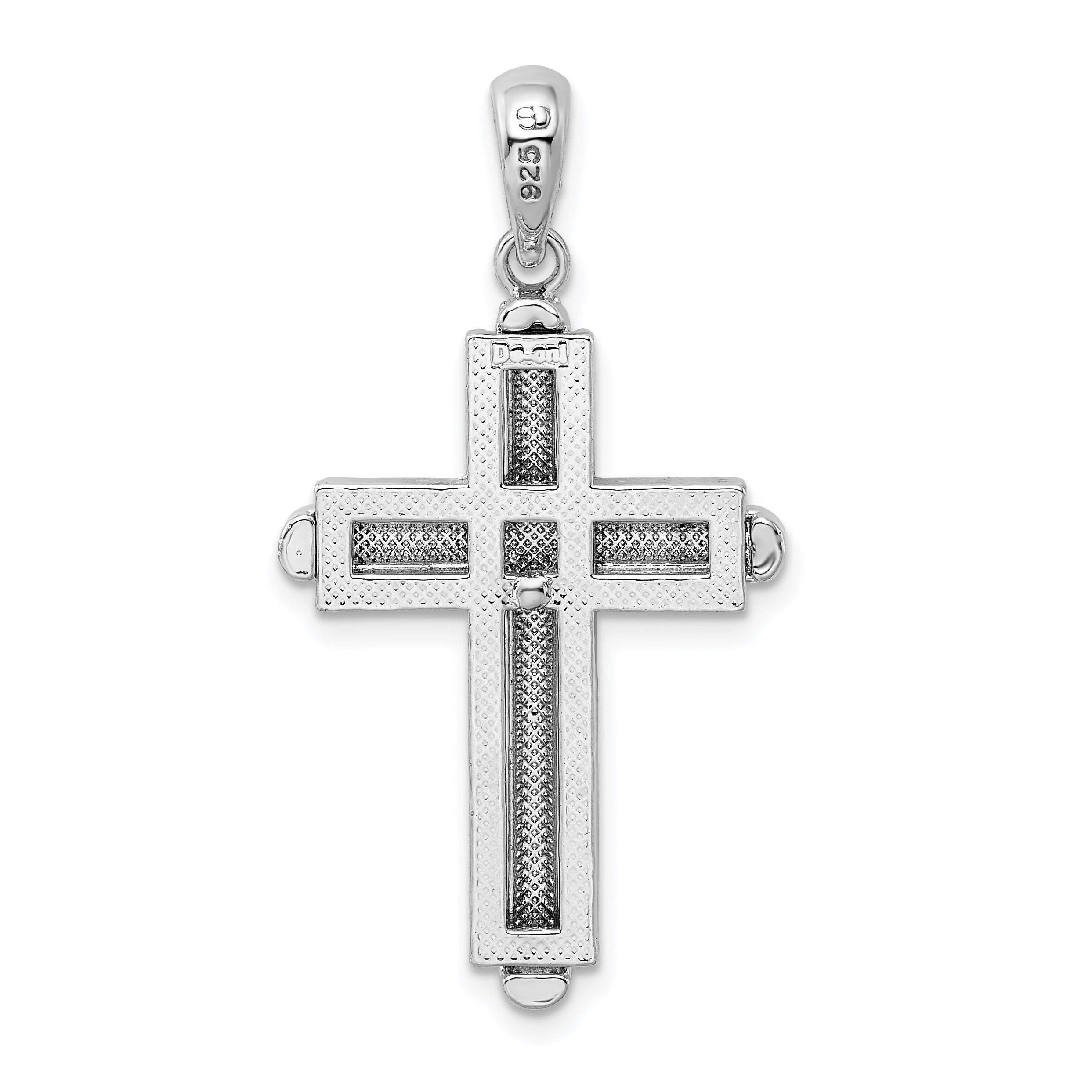 Sterling Silver De-Ani Rounded Cross With Frame Pendant