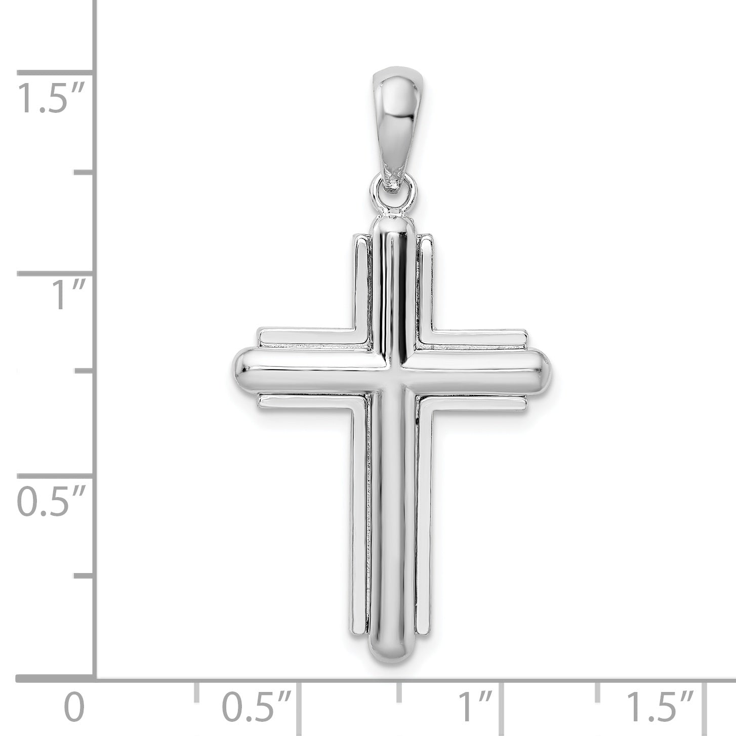 Sterling Silver De-Ani Rounded Cross With Frame Pendant