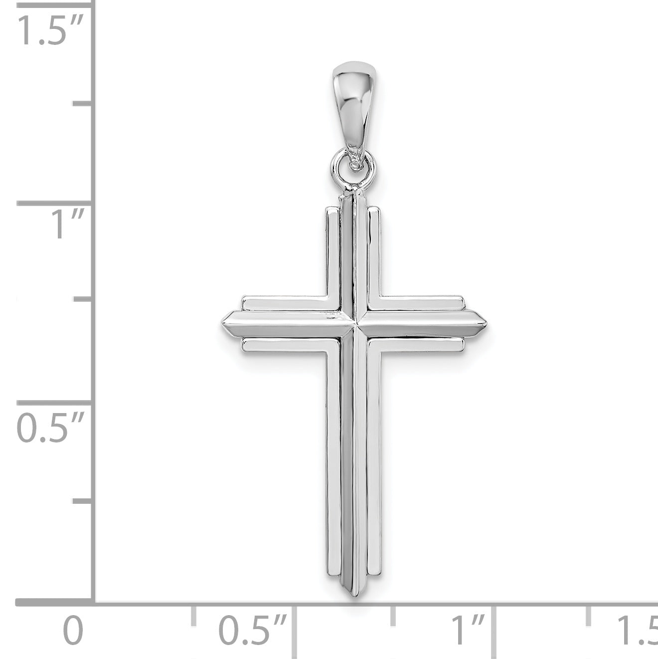 Sterling Silver De-Ani Rhodium-Plated Passion Cross With Frame Pendant