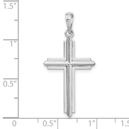 Sterling Silver De-Ani Rhodium-Plated Passion Cross With Frame Pendant