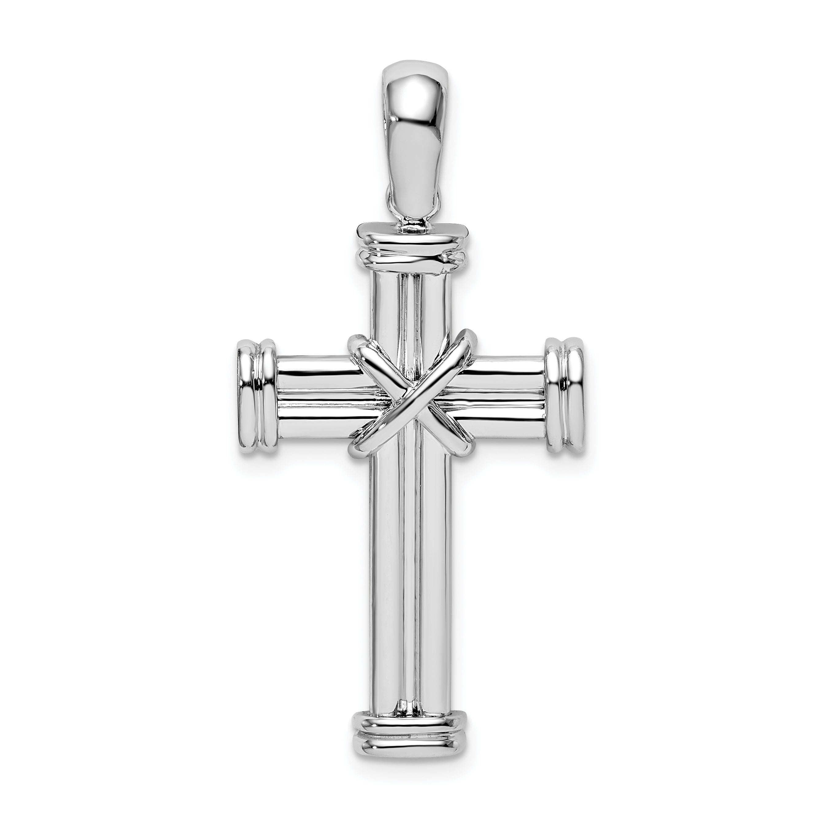 Sterling Silver De-Ani With Endcaps And X-Center Latin Cross Pendant