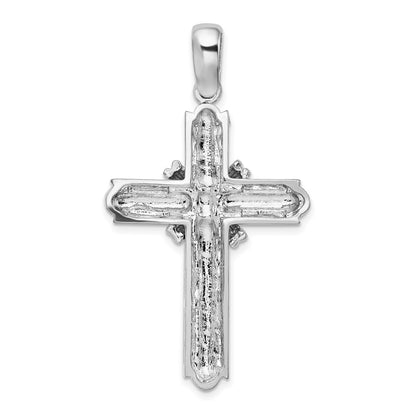 Sterling Silver De-Ani Small Rounded X-Center With Frame Cross Pendant