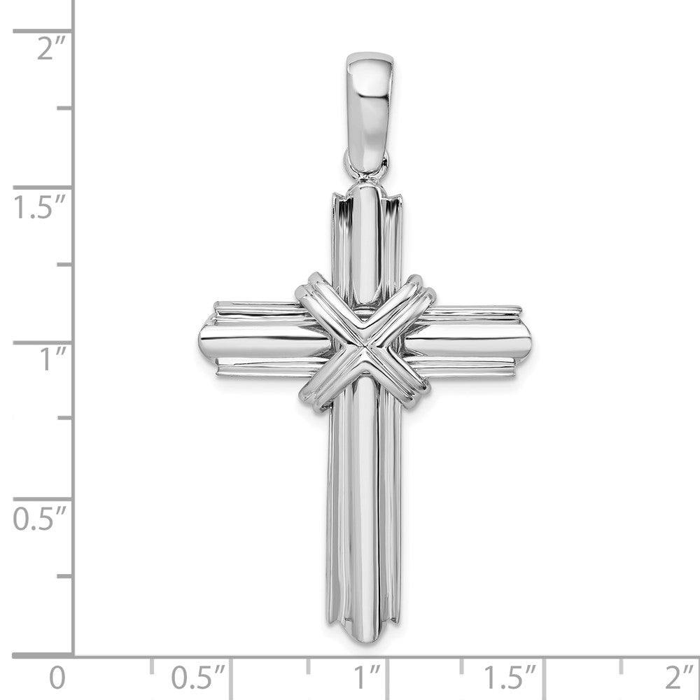Sterling Silver De-Ani Small Rounded X-Center With Frame Cross Pendant