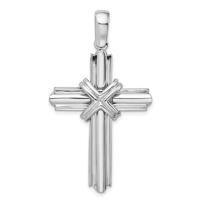 Sterling Silver De-Ani Small Rounded X-Center With Frame Cross Pendant