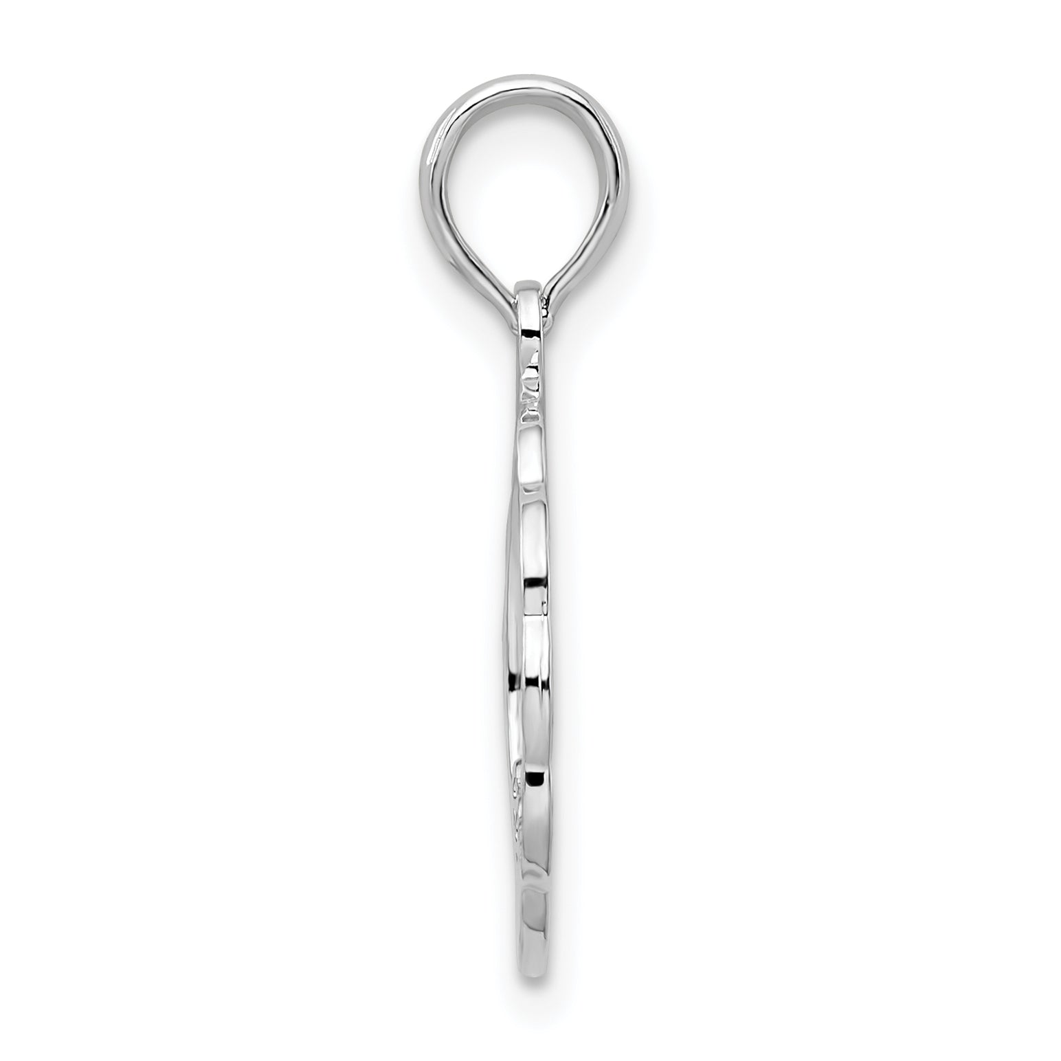 Sterling Silver De-Ani Rhodium-Plated Scalloped Holy Communion Pendant