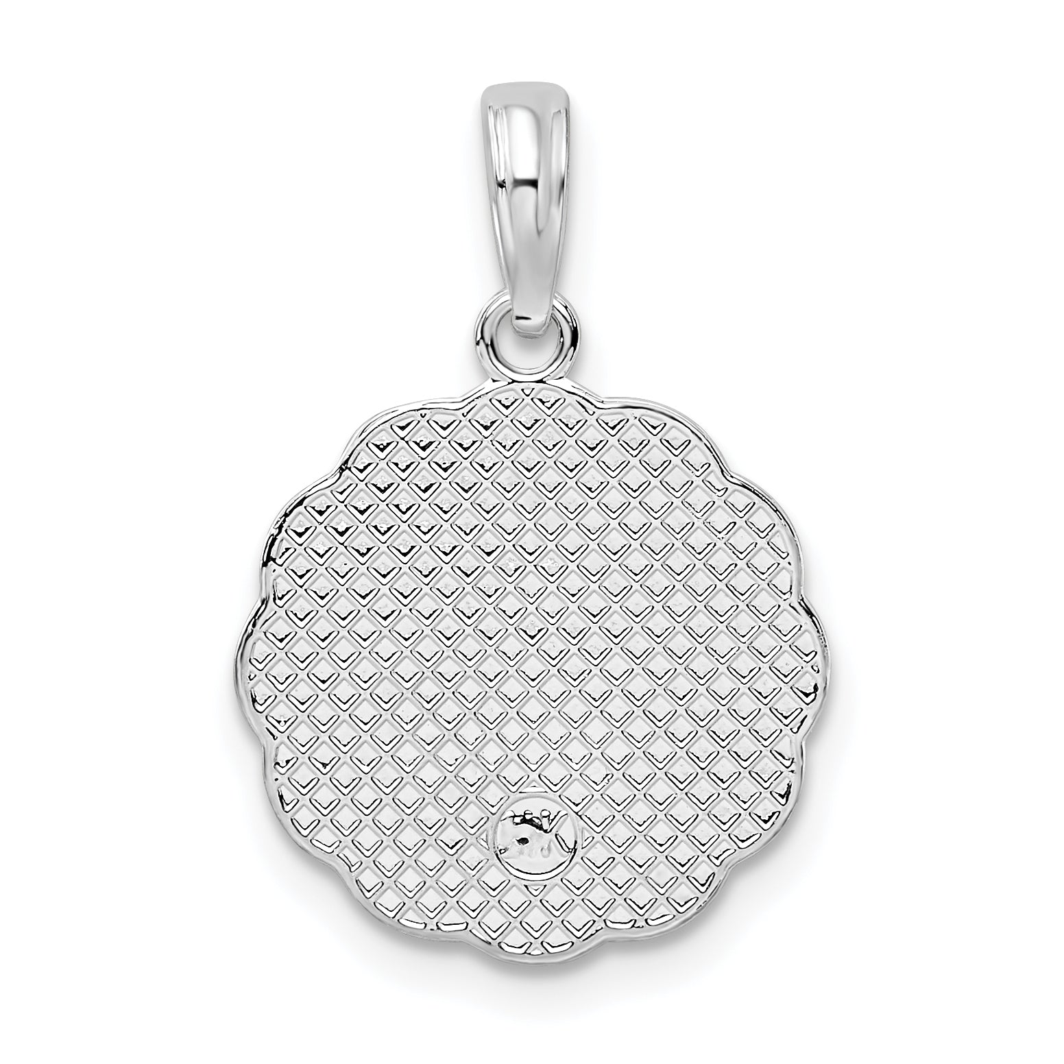 Sterling Silver De-Ani Rhodium-Plated Scalloped Holy Communion Pendant