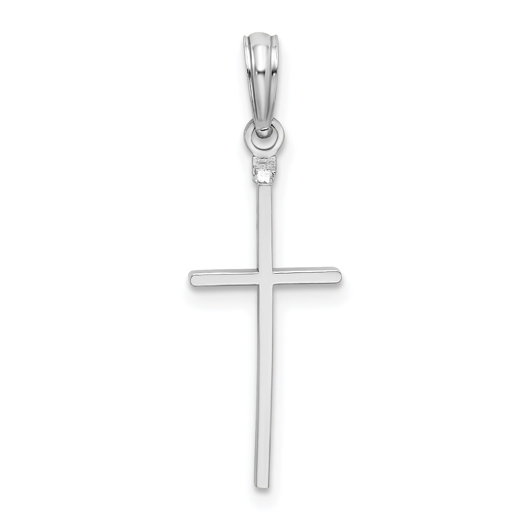 Sterling Silver De-Ani Rhodium-Plated Polished Thin Latin Cross Pendant