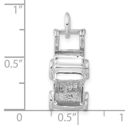 Sterling Silver 3-D Polished Baby Carriage Charm