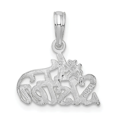 Sterling Silver De-Ani Rhodium-Plated Polished #1 Sister Pendant