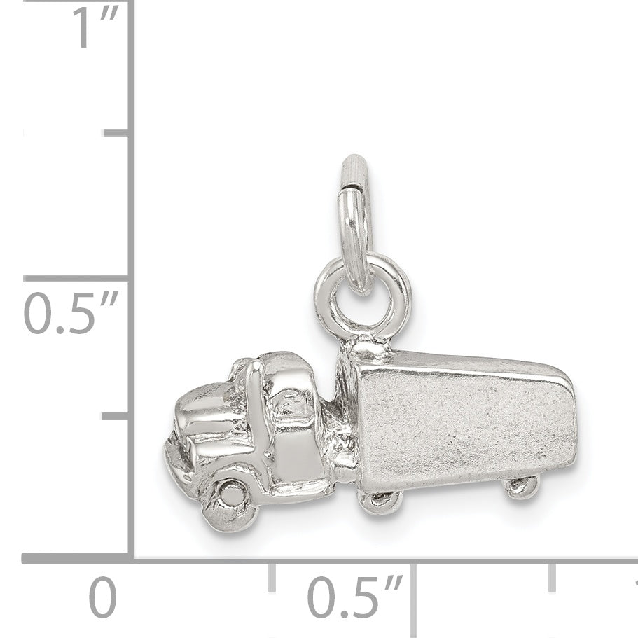 Sterling Silver Semi With Trailer Charm