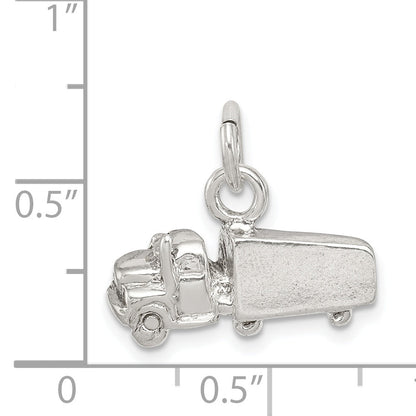 Sterling Silver Semi With Trailer Charm