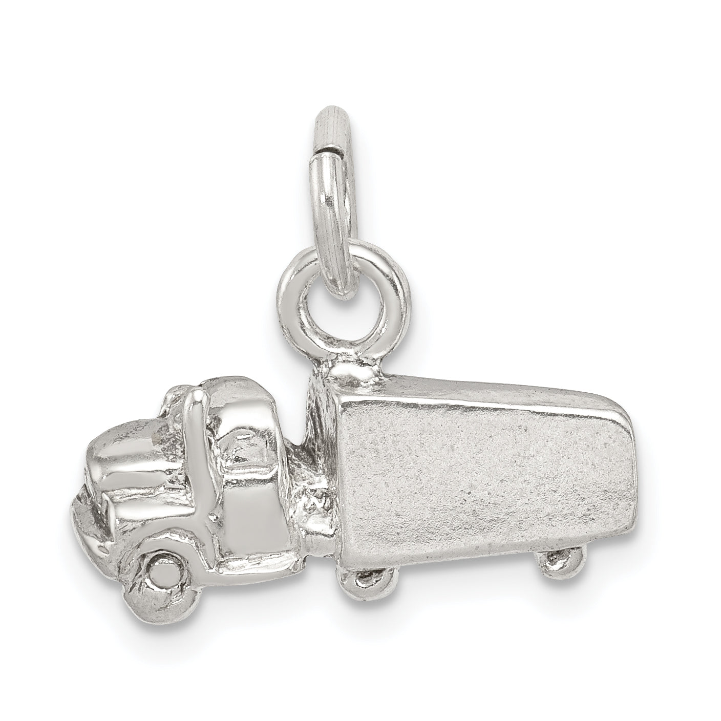 Sterling Silver Semi With Trailer Charm