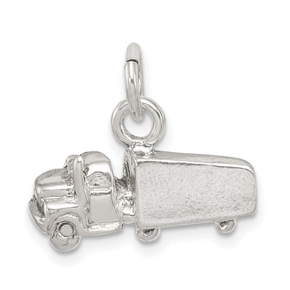 Sterling Silver Semi With Trailer Charm