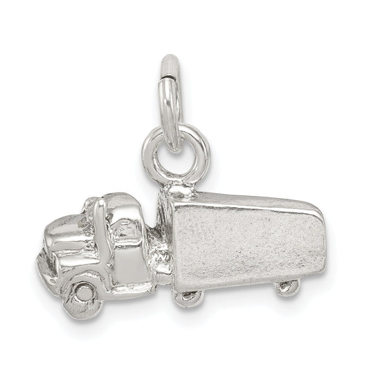 Sterling Silver Semi With Trailer Charm
