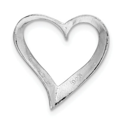 Sterling Silver De-Ani Rhodium-Plated Polished Large Floating Heart Pendant