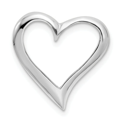 Sterling Silver De-Ani Rhodium-Plated Polished Large Floating Heart Pendant
