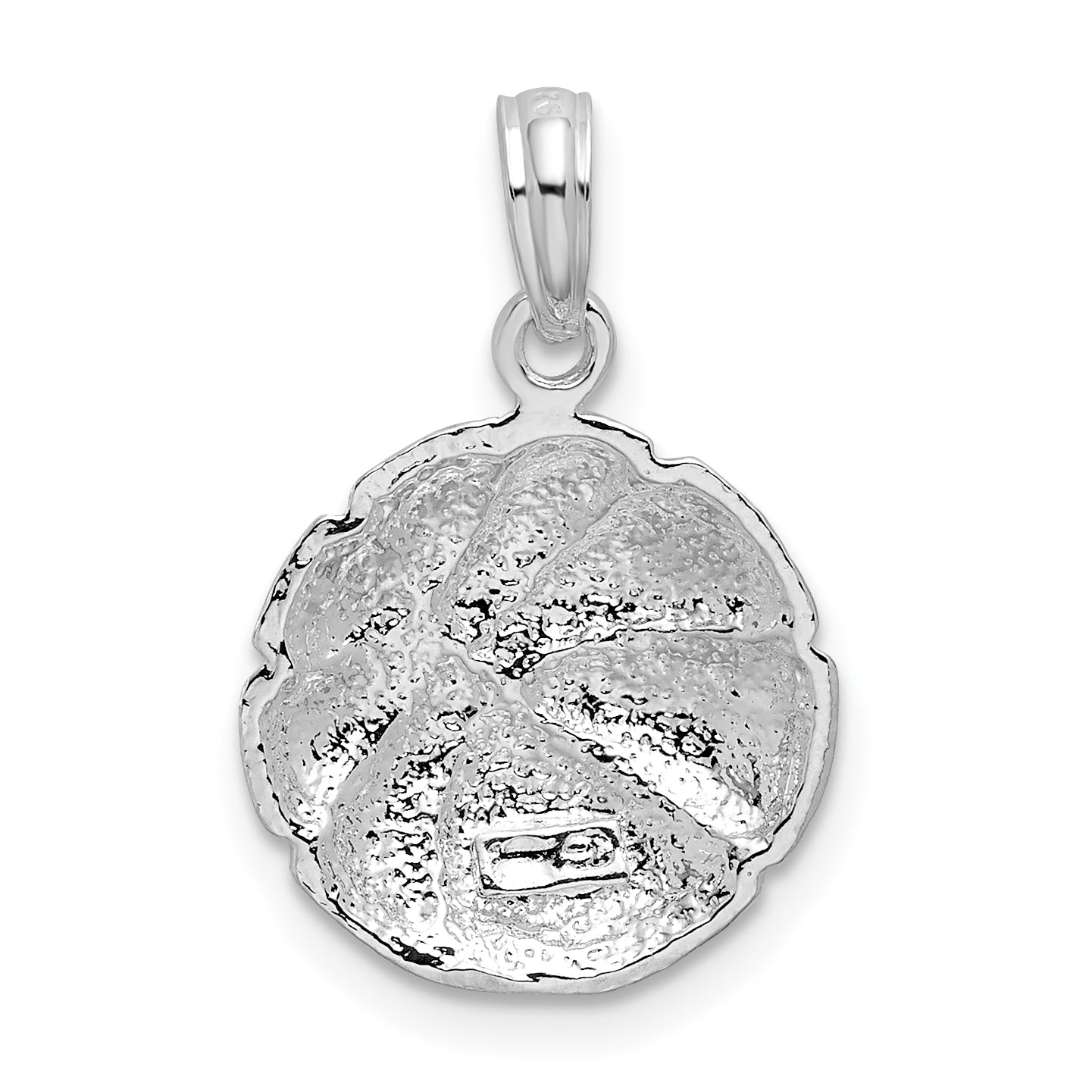 Sterling Silver De-Ani Rhodium-Plated Polished Basketball Pendant