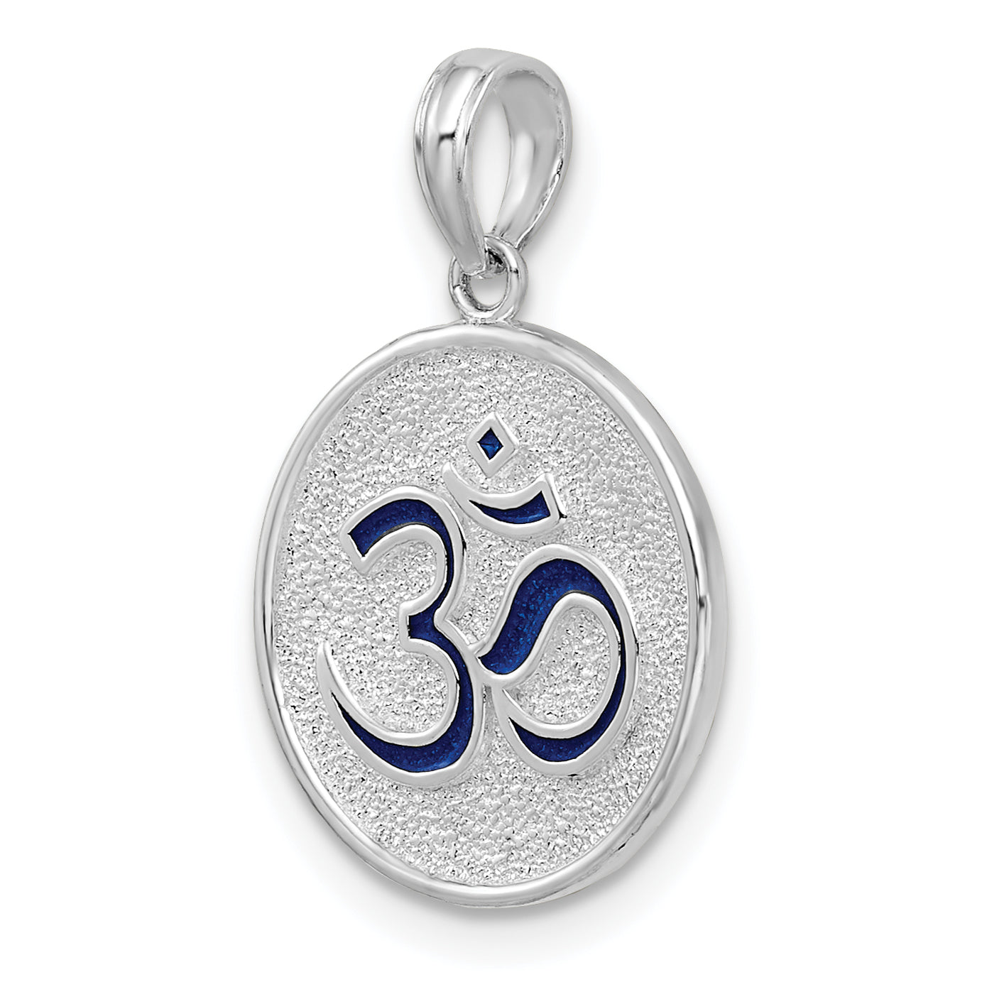 Sterling Silver De-Ani Rhodium-Plated Reversible Enameled Ohm Lotus Pendant