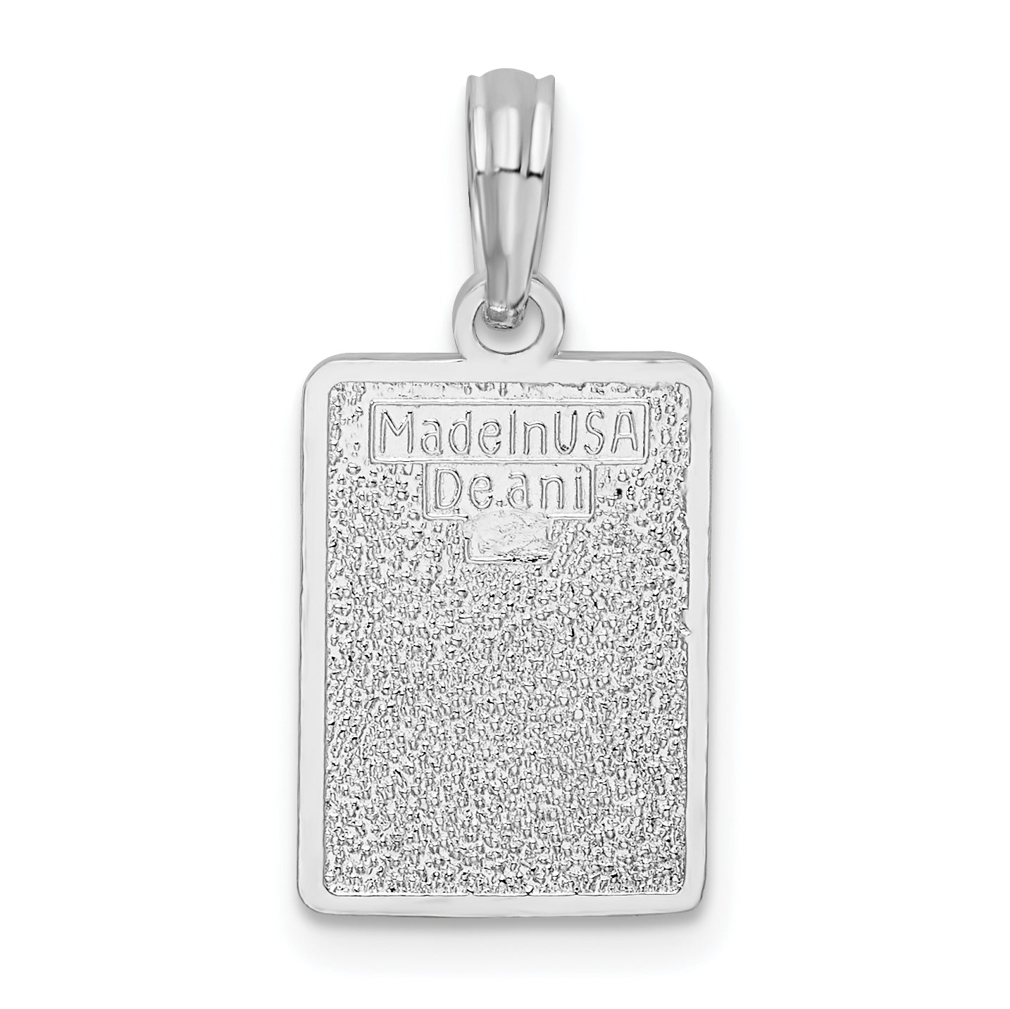 Sterling Silver De-Ani Rhodium-Plated Enameled Small Key West Mile 0 Pendant